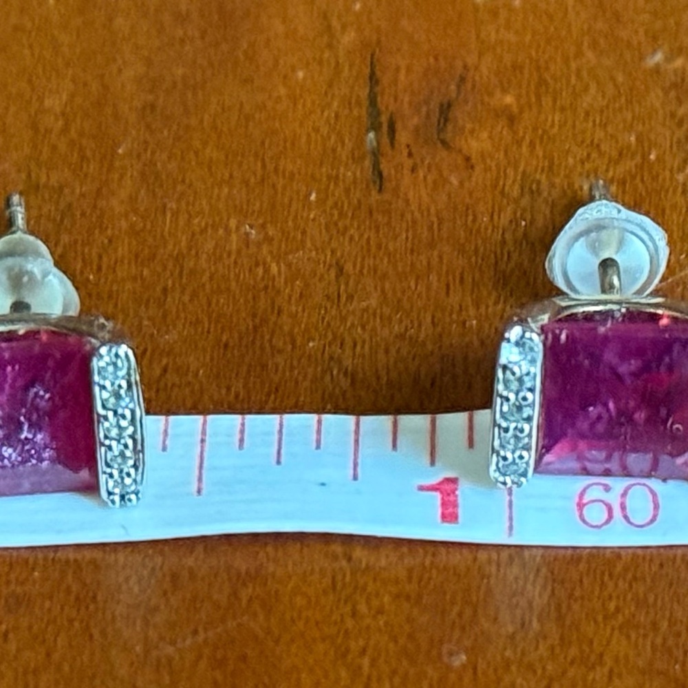 Elegant Stauer Lab-Created Ruby Stud Earrings - image 3